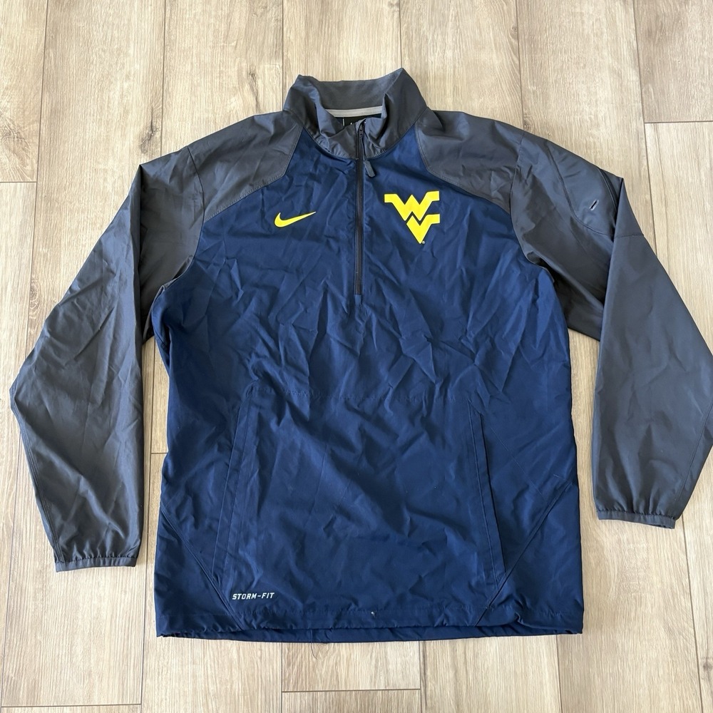 Nike West Virginia Mountaineers Jacket Men's S Navy 1/4 Zip StormFit Windbreaker